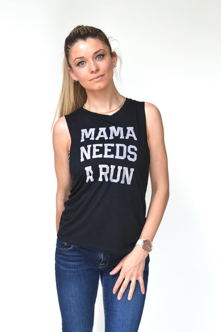 Sarah Marie Design Studio Women's Tank Mama Needs A Run Muscle Tank