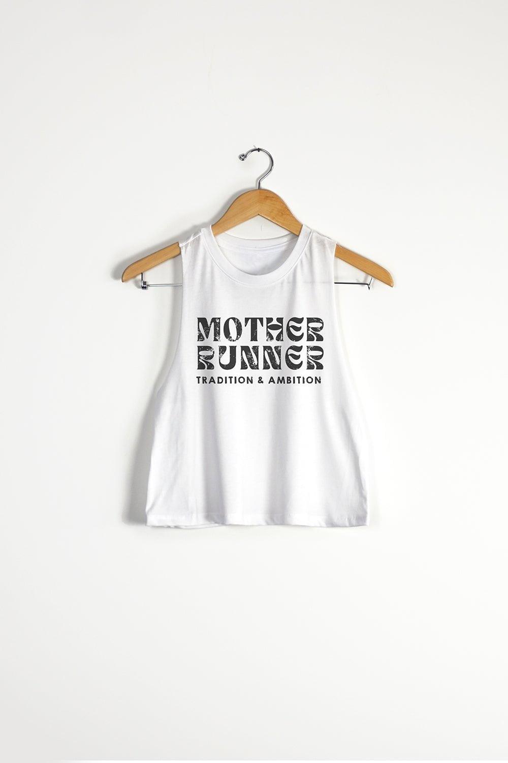 Sarah Marie Design Studio Women's Tank Mother Runner Racerback Crop Top