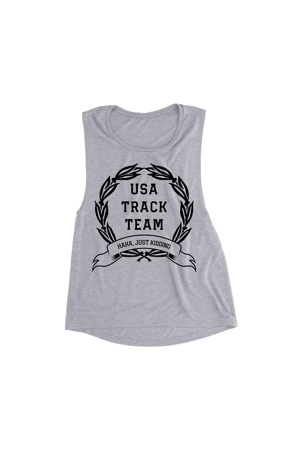 Sarah Marie Design Studio Women's Tank Small / Grey USA Track Team Muscle Tank