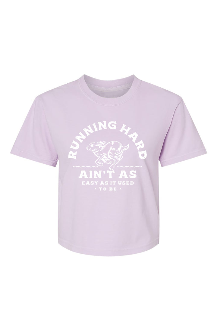 Sarah Marie Design Studio Women's Tank Small / Lilac Running Hard Rabbit Boxy Crop T-shirt