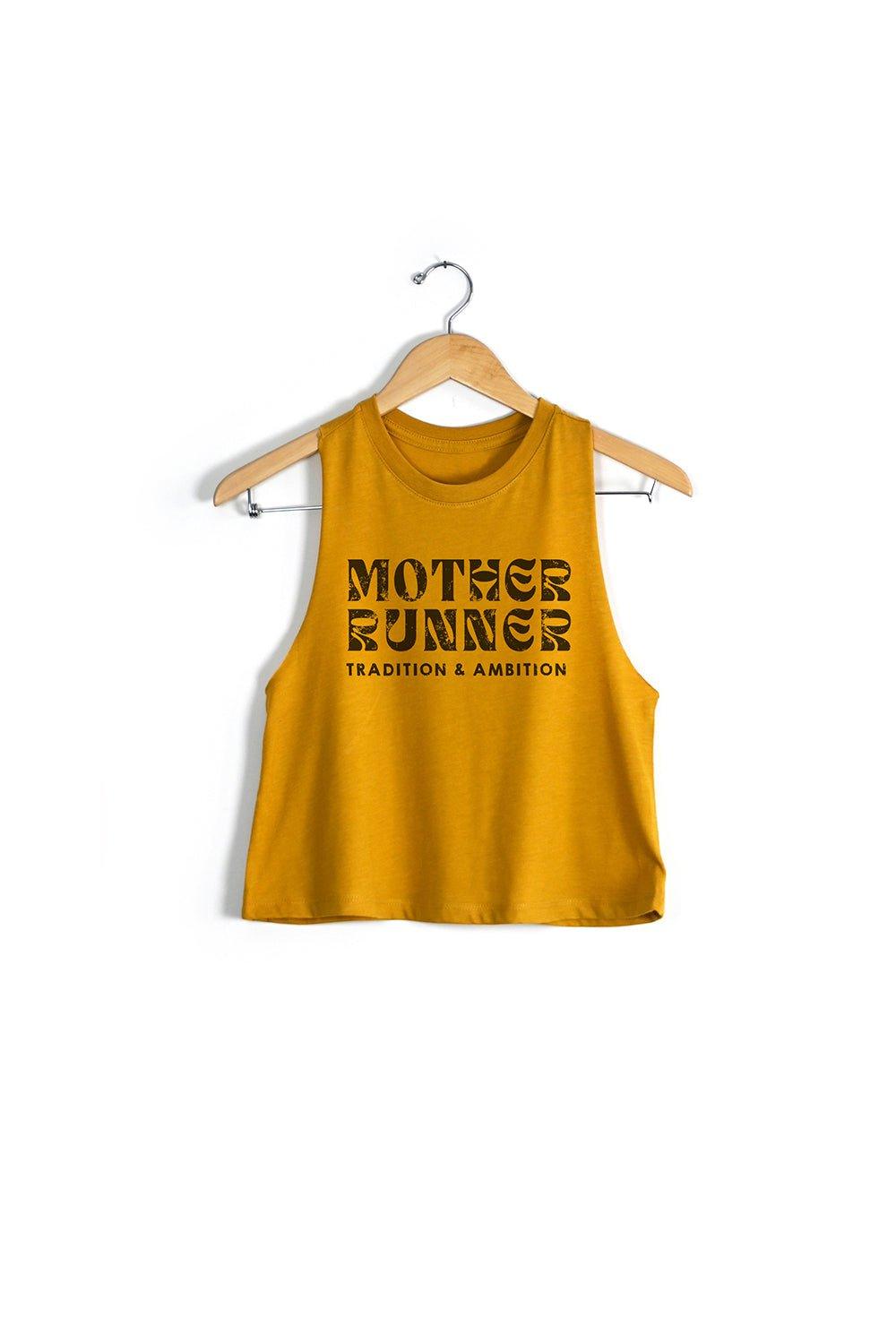 Sarah Marie Design Studio Women's Tank Small / Mustard Mother Runner Racerback Crop Top