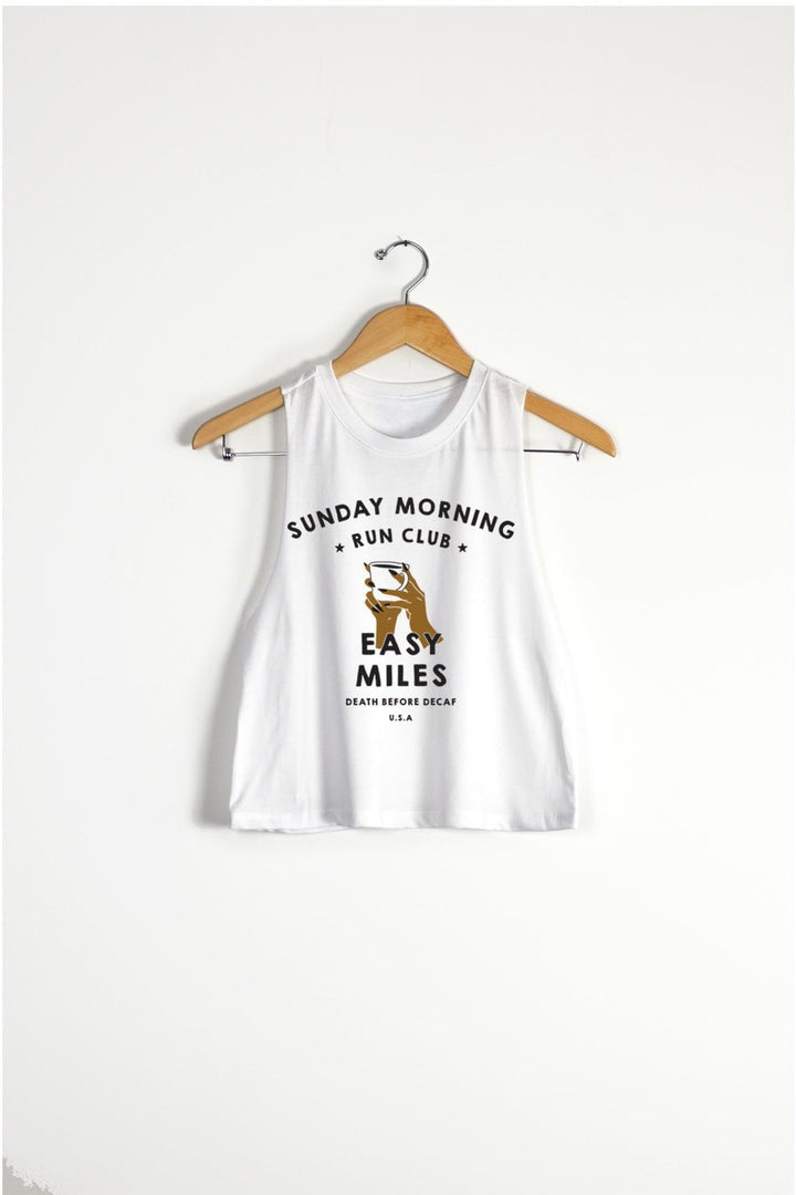 Sarah Marie Design Studio Women's Tank Small / White Sunday Morning Run Club Racerback Crop Top