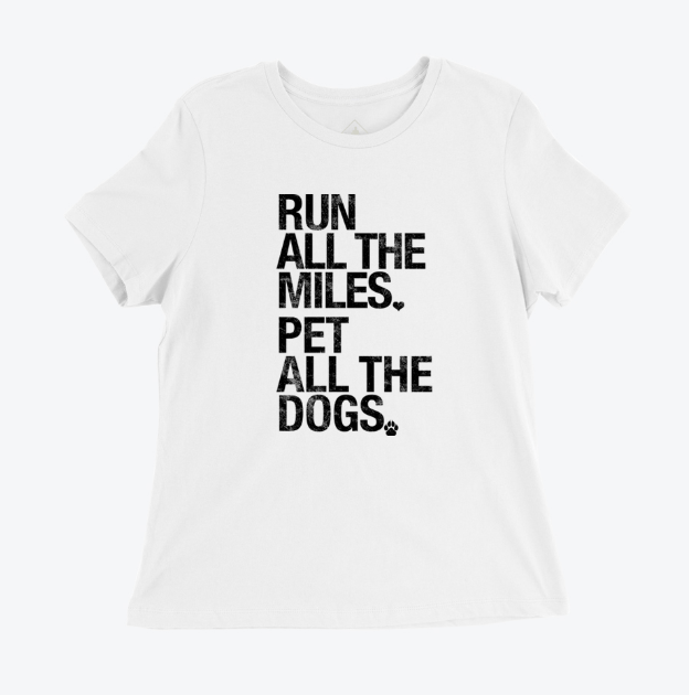 Sarah Marie Design Studio Women's Tee Small / White / Black Run All The Miles, Pet All The Dogs Women's T-Shirt