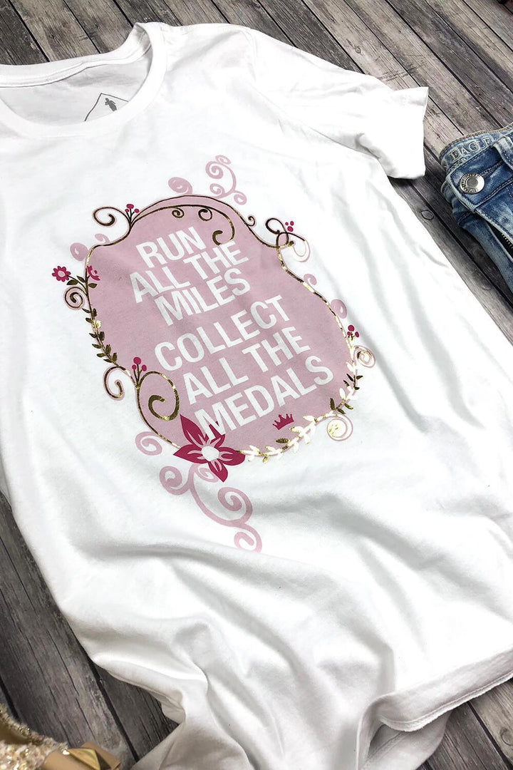 Run All The Miles, Collect All The Medals - RunDisney Inspired T-shirt - Sarah Marie Design Studio