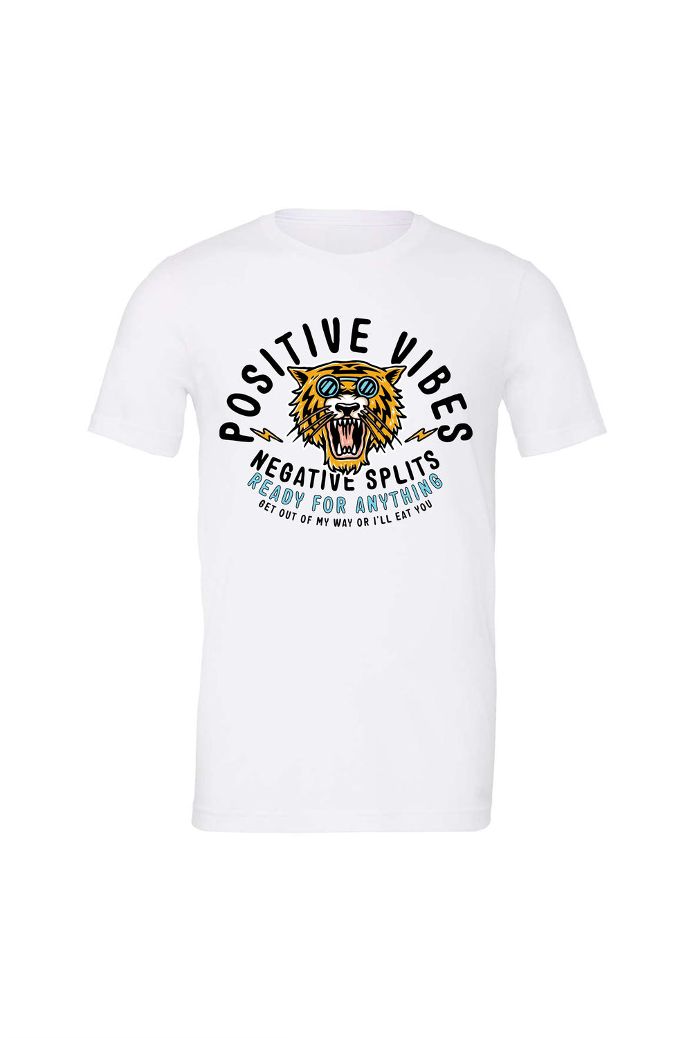 Sarah Marie Design Studio XSmall / White Positive Vibes, Negative Splits Tiger T-Shirt