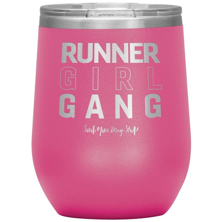 teelaunch Tumblers Pink Runner Girl Gang Wine Tumbler