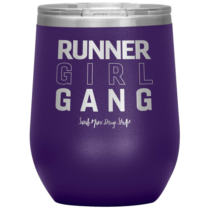teelaunch Tumblers Purple Runner Girl Gang Wine Tumbler
